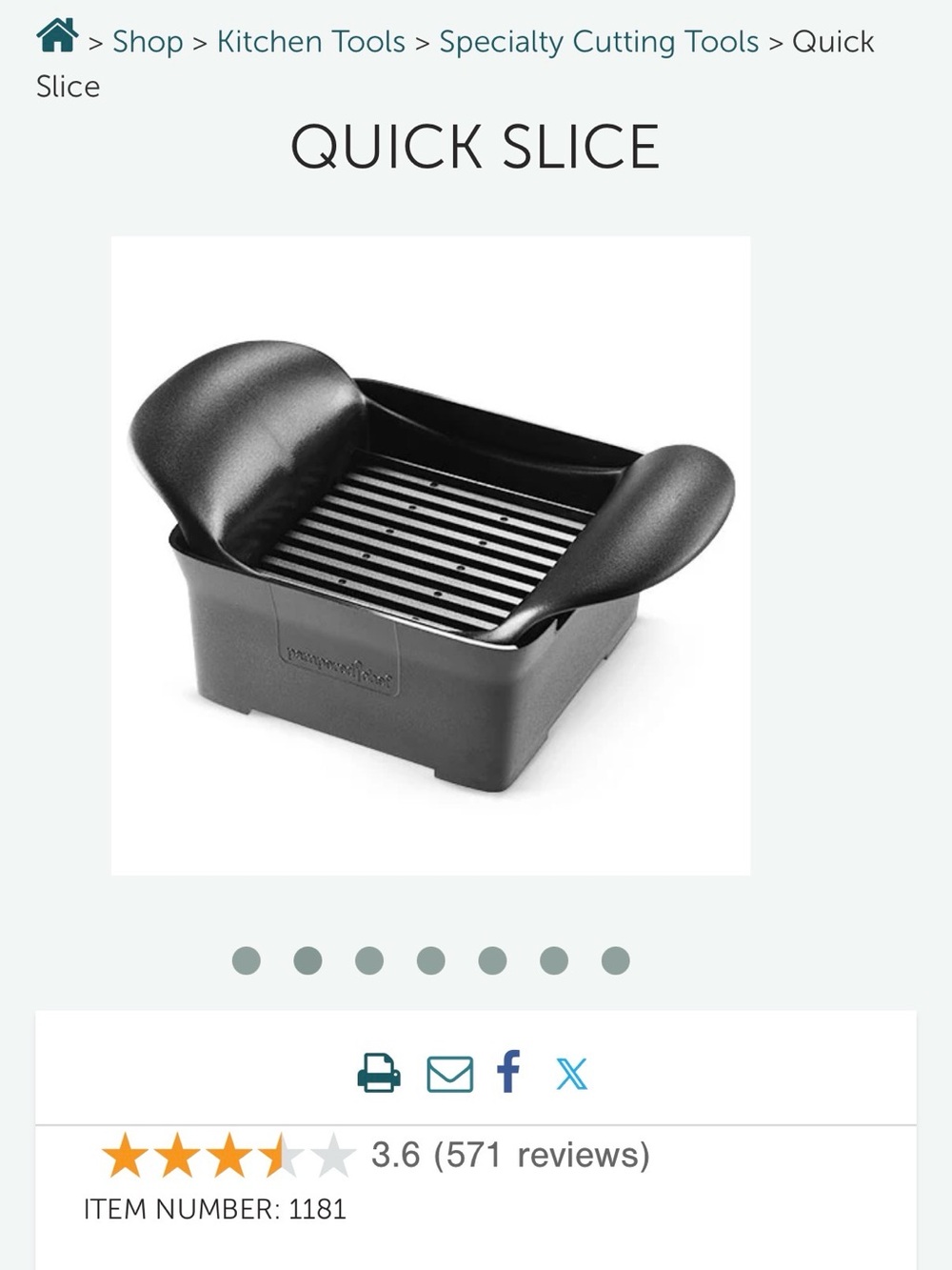 Pampered Chef Quick Slice Small Kitchen Tool- NWOB